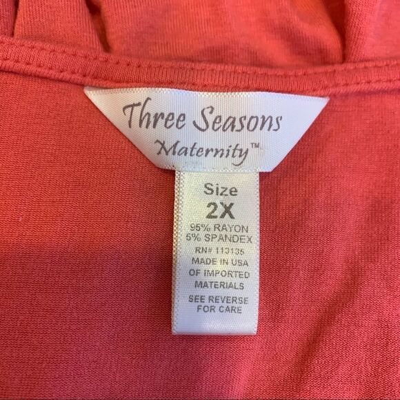 Three Seasons Maternity Coral Color Maxi Dress Size 2X - Picture 8 of 8
